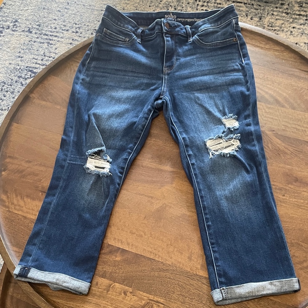 Soho Curvy Cropped Legging Jeans, size 8